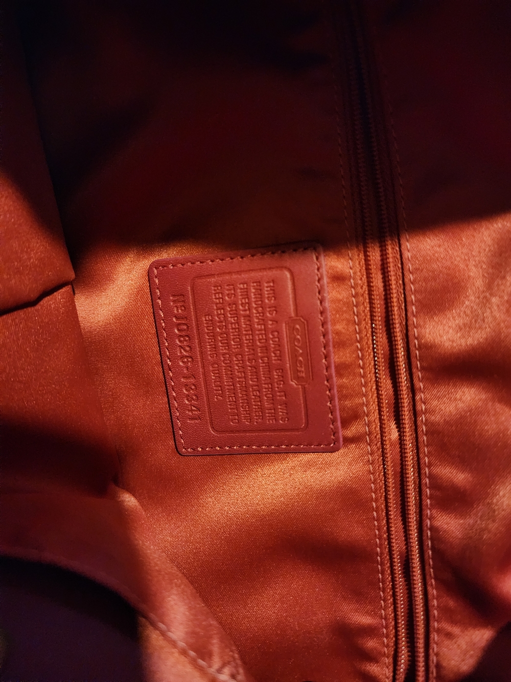 COACH Pink Signature Crossbody with Tan Strap - Picture 3 of 4